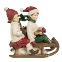 Decorazione bambini su slitta Beige rosso 12x6x11 cm