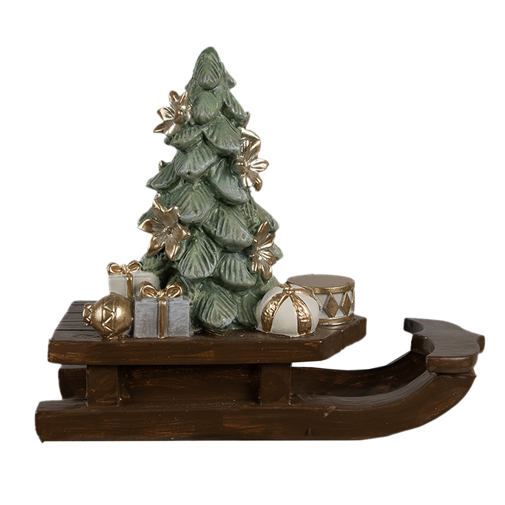 [6PR4185] Decoration sledge Brown 20x8x17 cm