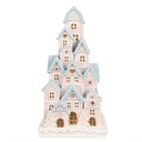 Decoration House with LED Pink Blue 13x13x26 cm