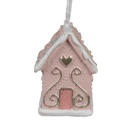 Decoration pendant house Pink 4x4x6 cm
