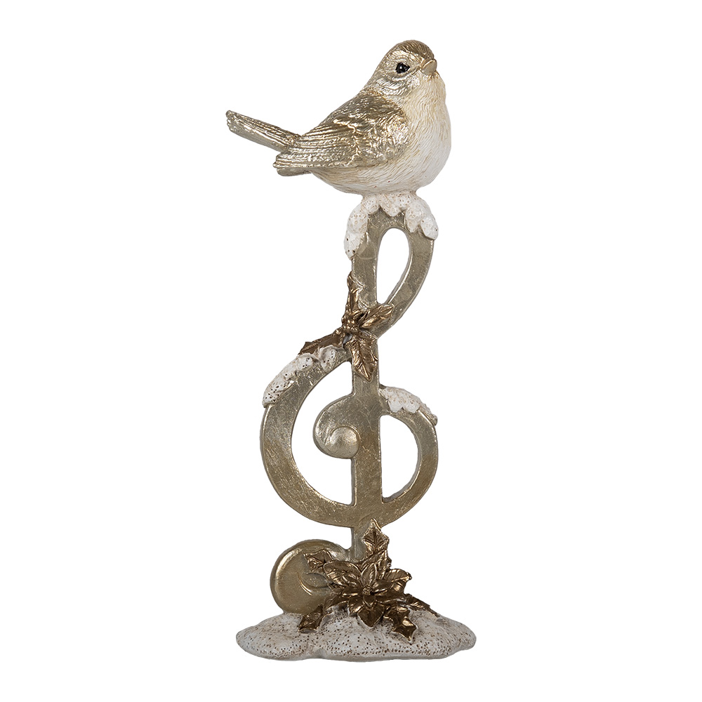 [6PR4227] Decoration Statue Bird Beige 6x5x16 cm