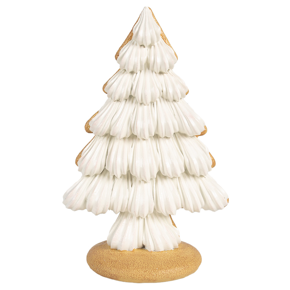 [6PR4243] Statue Natalizie Albero di natale Beige Marrone 17x11x26 cm