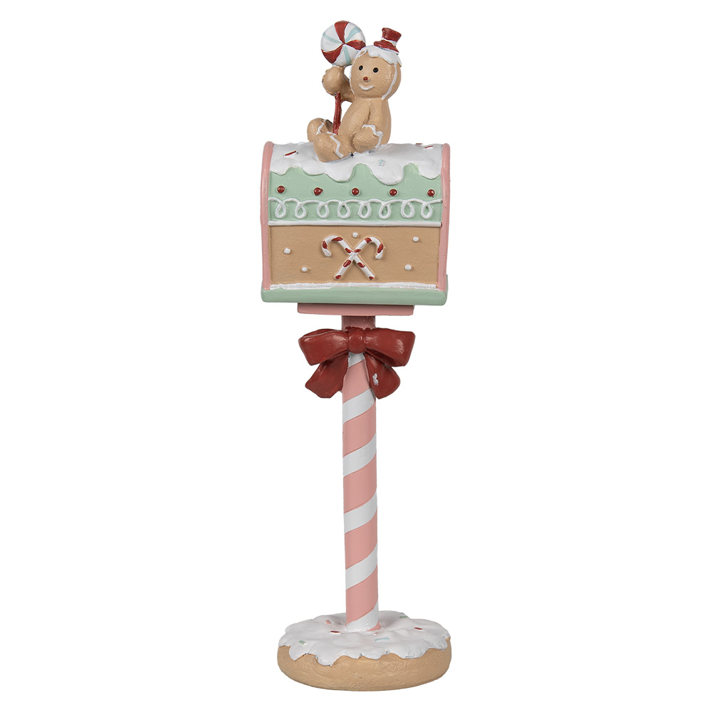 [6PR4265] Christmas Decoration Mailbox Pink Brown 11x10x36 cm