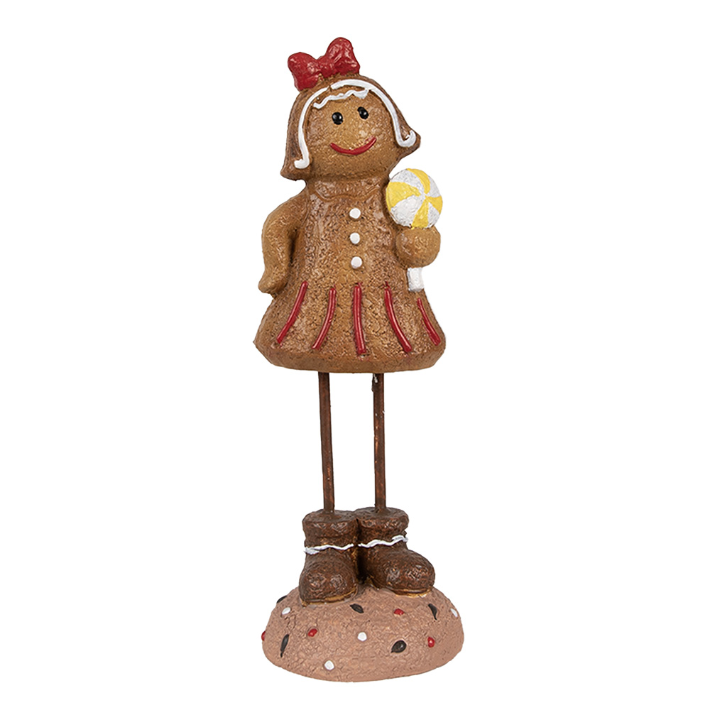 Decoratie peperkoekpop 7x7x18 cm