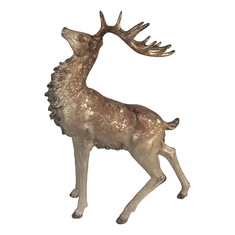 [6PR4294] Décoration Cerf Marron Couleur or 33x16x42 cm