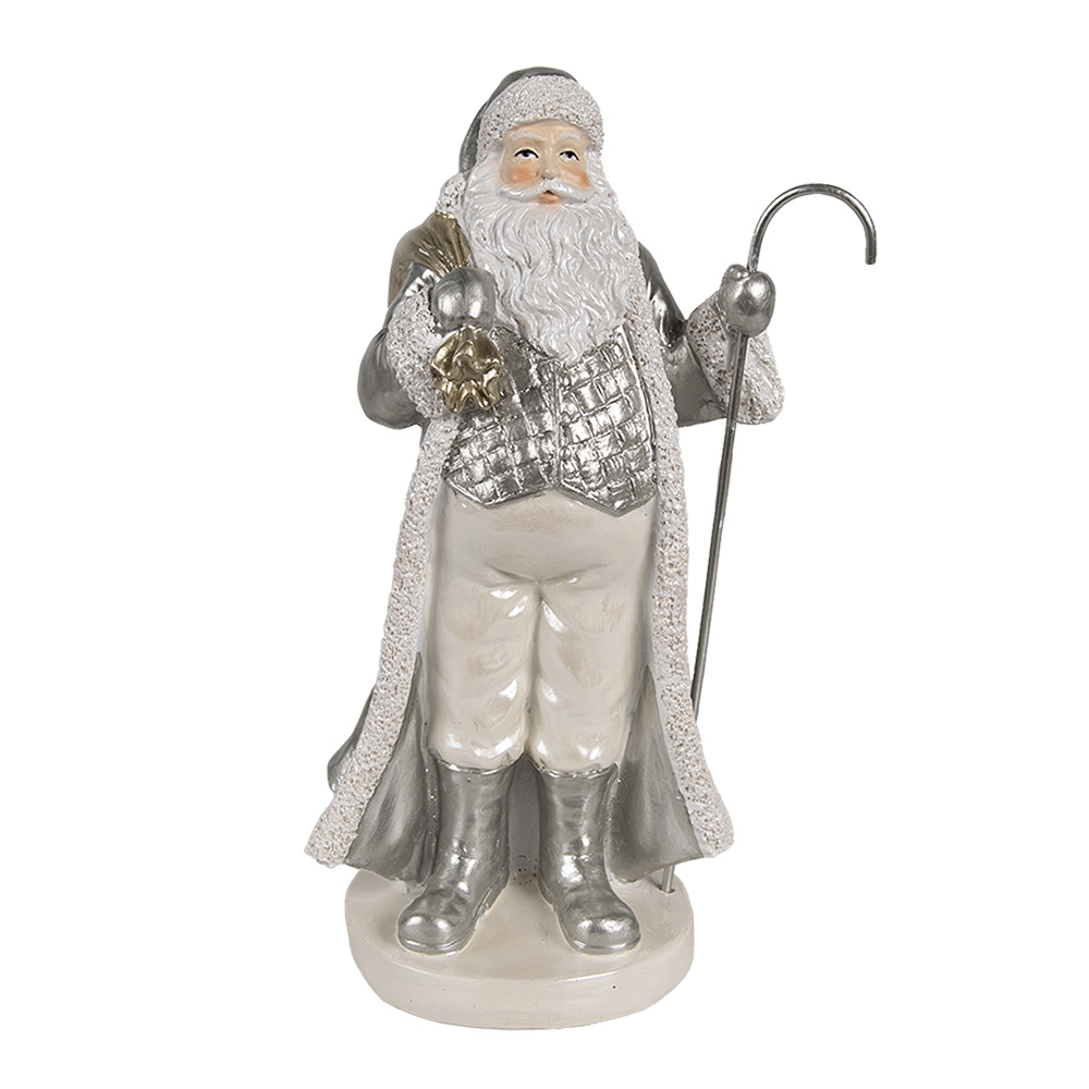 [6PR4301] Décoration père Noël argent 24x23x44 cm