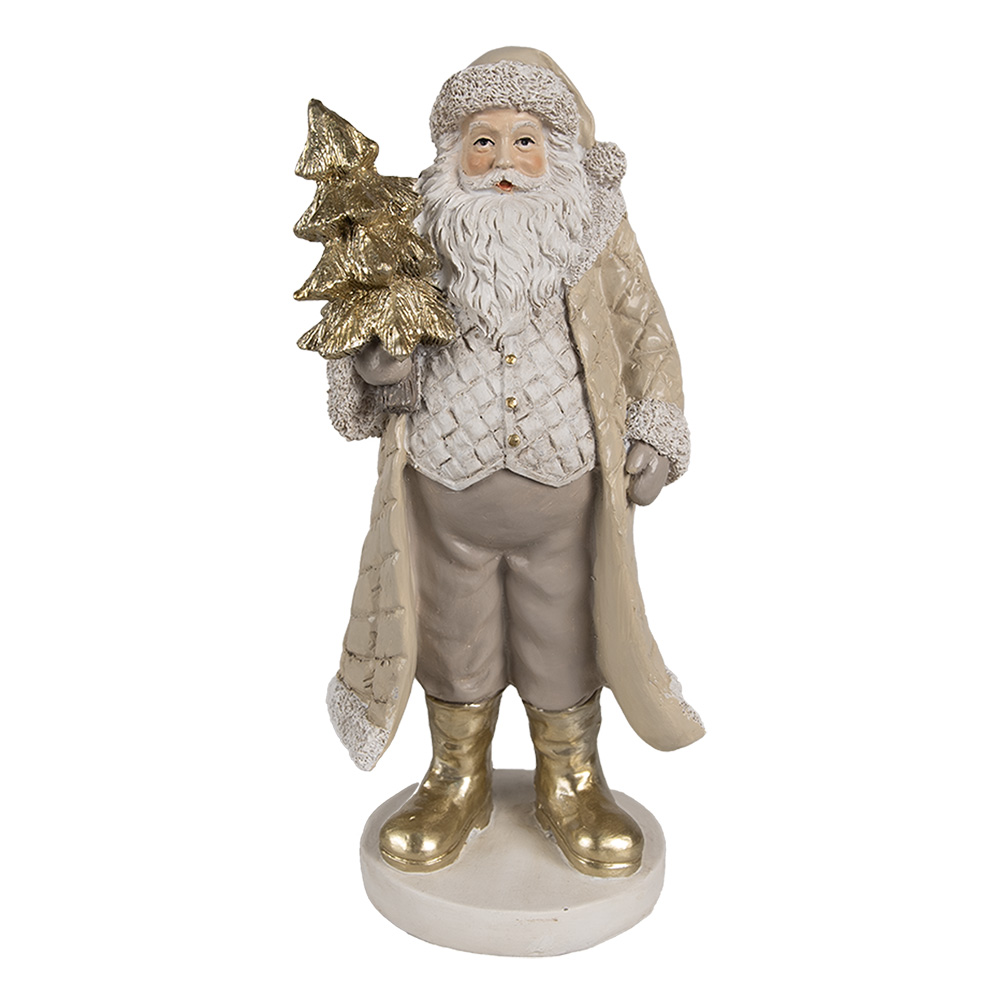 [6PR4302] Décoration père Noël Beige Couleur or 10x8x21 cm