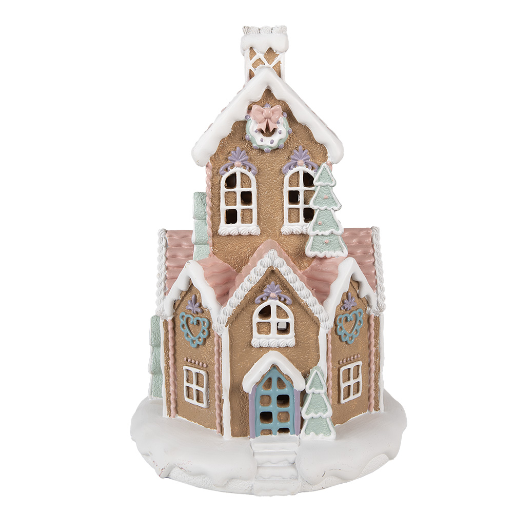 [6PR4307] Decorazione casa con LED Marrone Rosa Ø 21x33 cm / 3xAAA