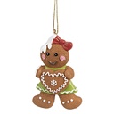 Pendentif décoratif Bonhomme de pain d'épice Marron Blanc 5x1x8 cm