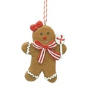 Decorative Hanger Gingerbread man Brown White 8x1x10 cm
