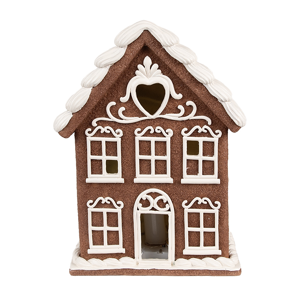 [6PR4359] Decorazione casa con LED Marrone 17x10x22 cm / 3xAAA
