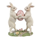 Decoration Rabbits Beige Pink 11x5x13 cm