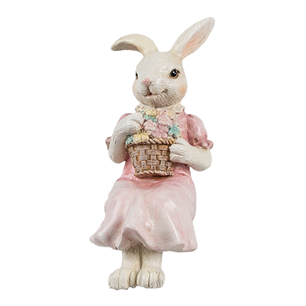 [6PR4394] Image de décoration des Lapin Beige Rose 7x5x13 cm