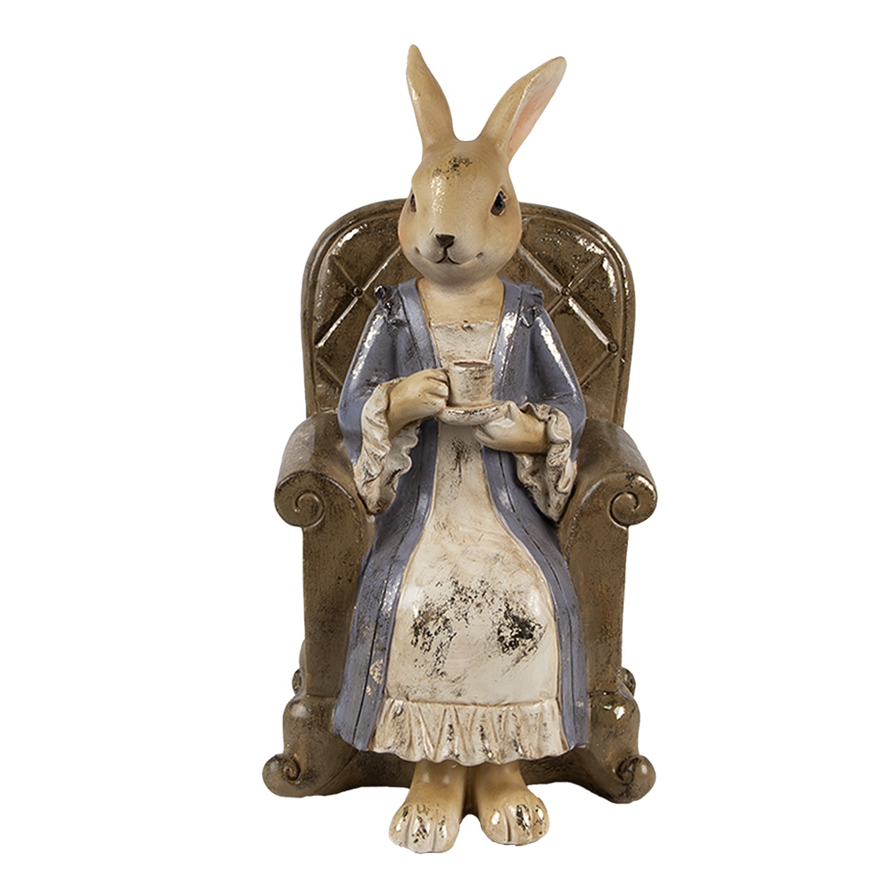 [6PR4413] Deko Kaninchen Beige Braun 11x10x18 cm