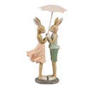 Deko Kaninchen Beige Rosa 12x10x26 cm
