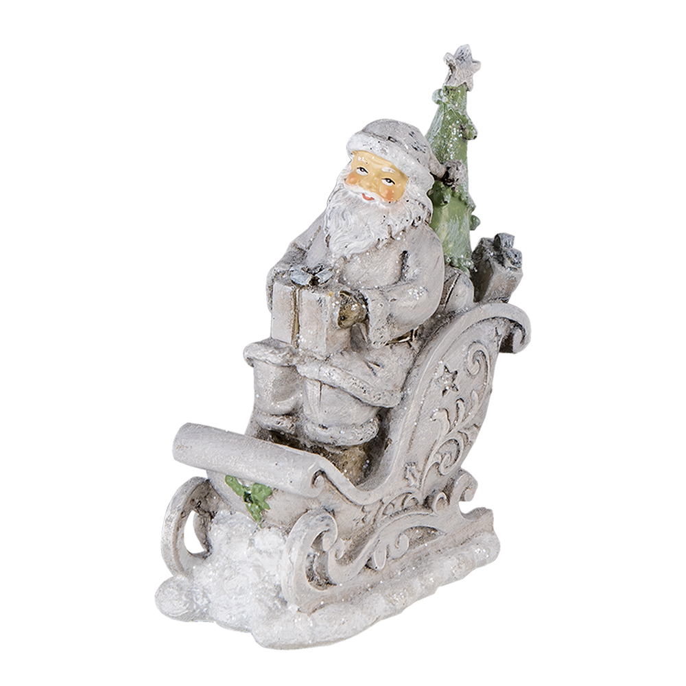 [6PR4727] Decoratie kerstman in slee 10x6x13 cm