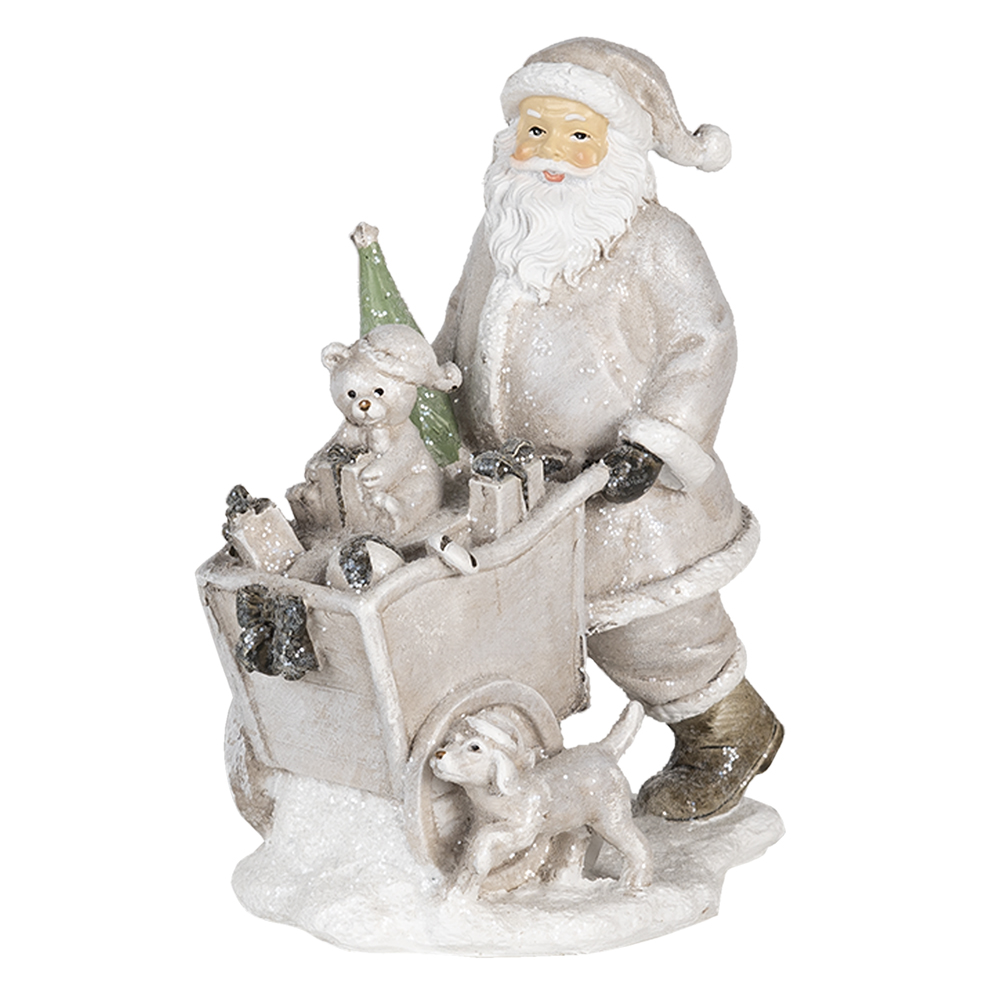 [6PR4728] Image de décoration de Noël père Noël Argent 12x8x15 cm