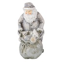Statue Natalizie Babbo Natale Grigio, Bianco 10x7x13 cm