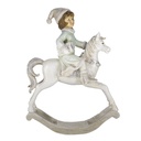 Christmas Decoration Statue Rocking Horse Beige, Green 19x8x26 cm