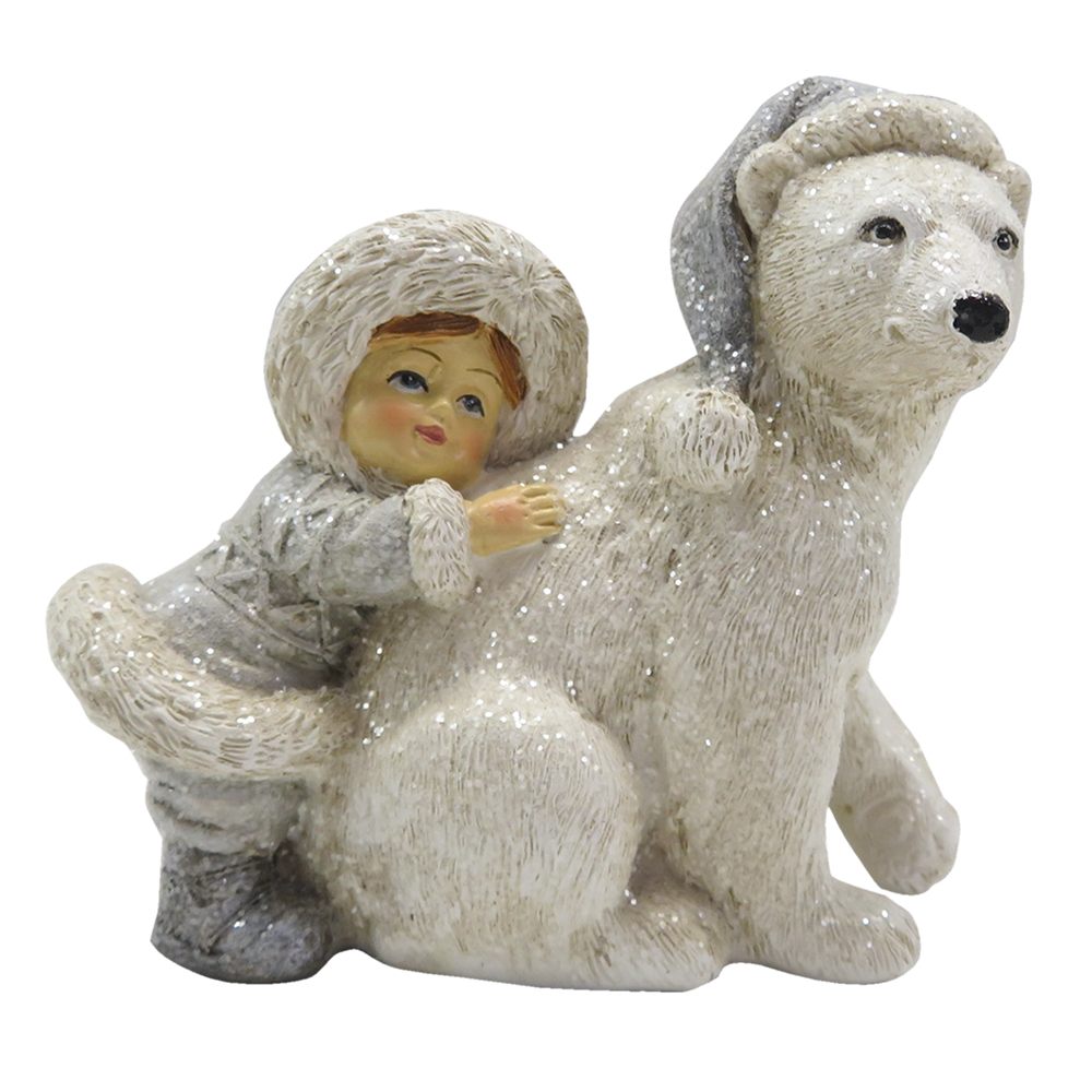 [6PR4811] Statua Decorativa Bambino Bianco 11x6x11 cm