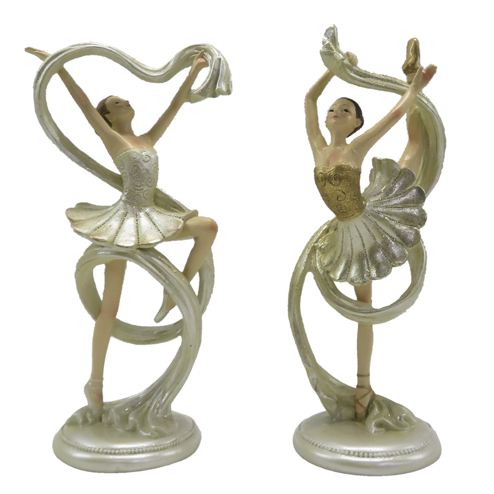 [6PR4817] Decoratie ballerina (set van 2) 9x6x18 cm