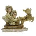 Decorative Buste Statue Children Gold 16x7x12 cm