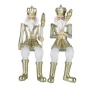 Weihnachtsdeko Standbild Nussknacker Goldfarbig 6x6x12/21 cm
