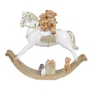 Decorazione Cavallo a dondolo Bianco  oro 18x4x15 cm
