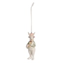 Pendentif décoratif Lapin Blanc Vert 4x4x10 cm