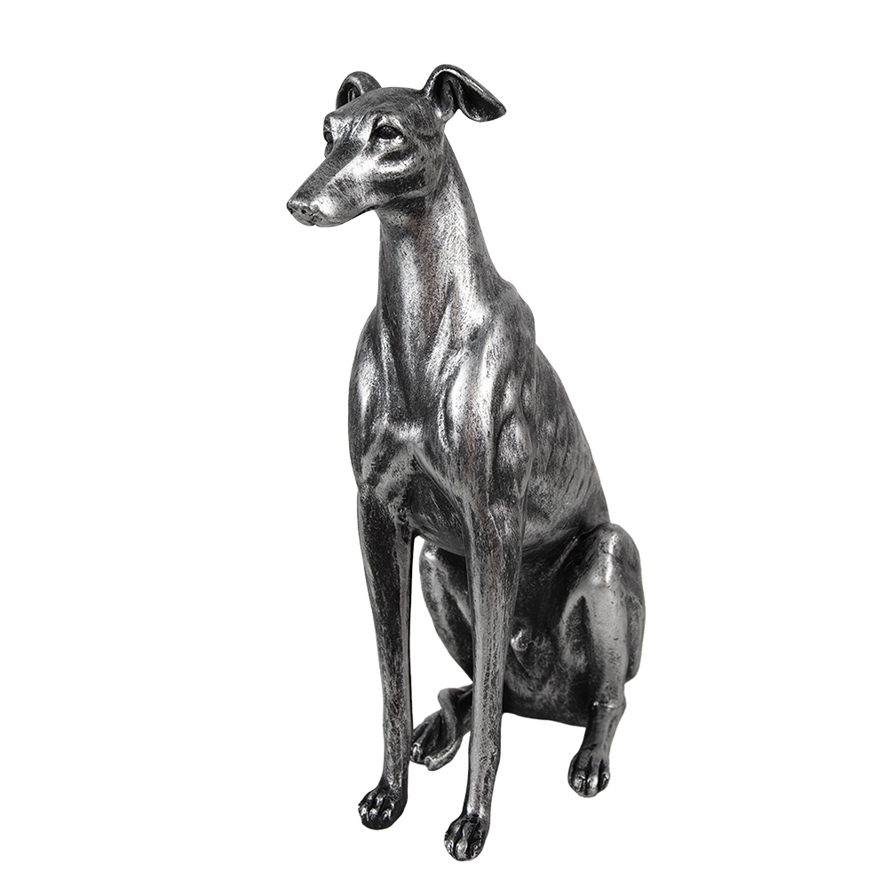 [6PR5068] Image de décoration Chien Argent 20x10x30 cm