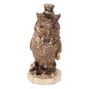 Image de décoration Hibou Marron Couleur or 7x6x14 cm