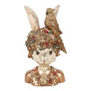 Image de décoration Lapin Blanc Couleur or 22x22x34 cm