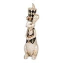 Decoration Statue Rabbit White Black 12x14x38 cm