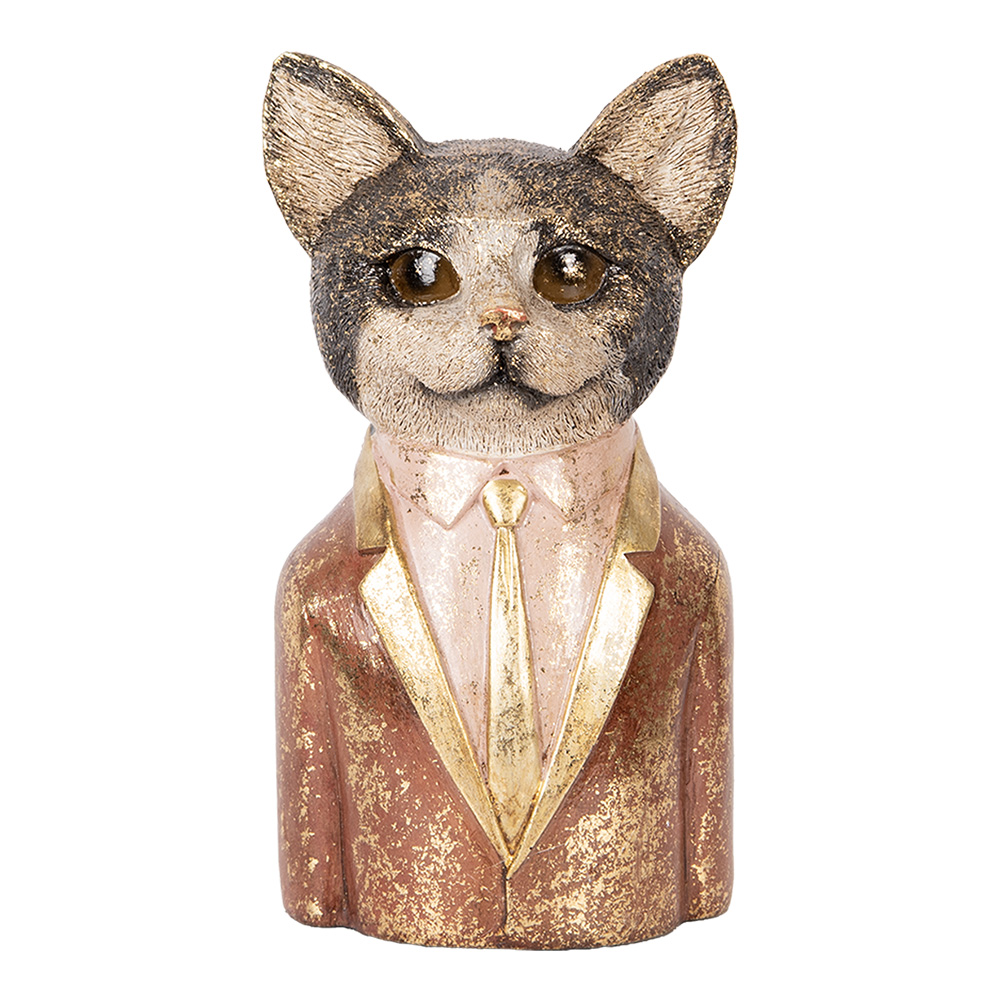 Decoratie buste kat 13x11x23 cm