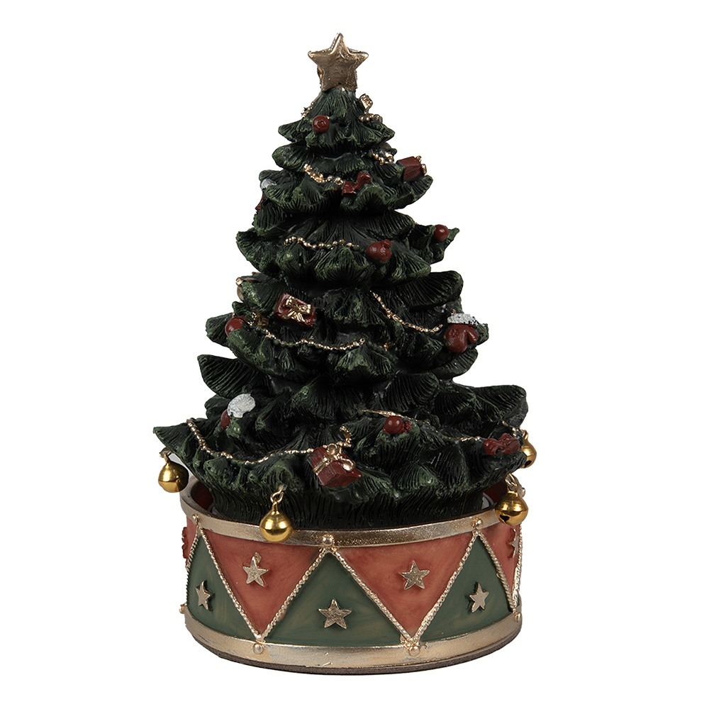 [6PR5100] Musicbox Christmas Tree Green Red Ø 12x18 cm