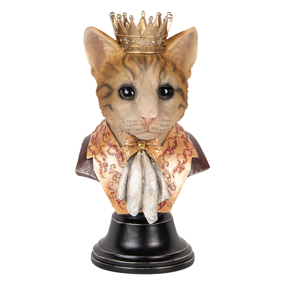 [6PR5107] Image de décoration Chat Marron Beige 20x19x37 cm