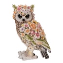 Image de décoration Hibou Marron Rose 21x18x31 cm