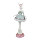Décoration des Lapin Blanc Vert 9x8x23 cm
