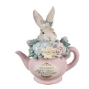 Decoration Statue Rabbit Beige Pink 13x8x14 cm