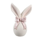 Image de décoration Lapin Blanc Rose 12x8x18 cm