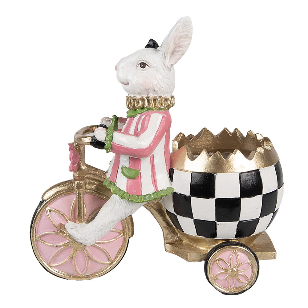 [6PR5193] Décoration des Lapin Blanc Rose Noir 18x10x19 cm