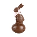 Décoration Lapin sur uf Marron Rose12x10x25 cm