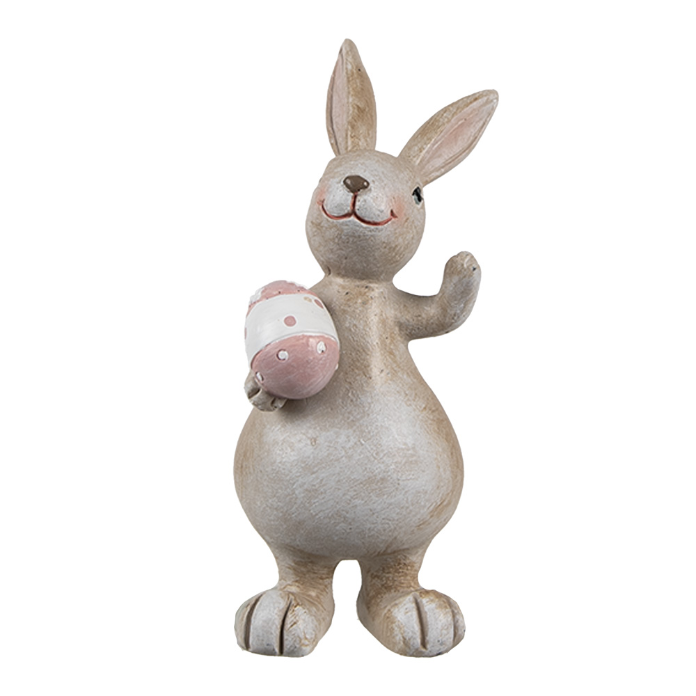 [6PR5255] Deko Kaninchen Beige Rosa 5x4x11 cm