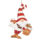Décoration pendentif Père Noël Rouge Blanc 8x4x10 cm