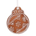 Décoration pendentif Boule de Noël Marron Blanc 8x2x10 cm