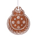 Decorazione pendente Palla di natale Marrone Bianco 8x2x10 cm