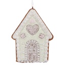 Ciondolo di decorazione di una casetta Verde Bianco 8x1x10 cm