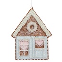 Décoration pendante d'un maison Bleu Blanc 8x1x10 cm