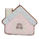 Décoration pendante d'un maison Rose Bleu 9x1x8 cm