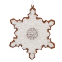 Decoration pendant Snowflake White Brown 9x1x10 cm